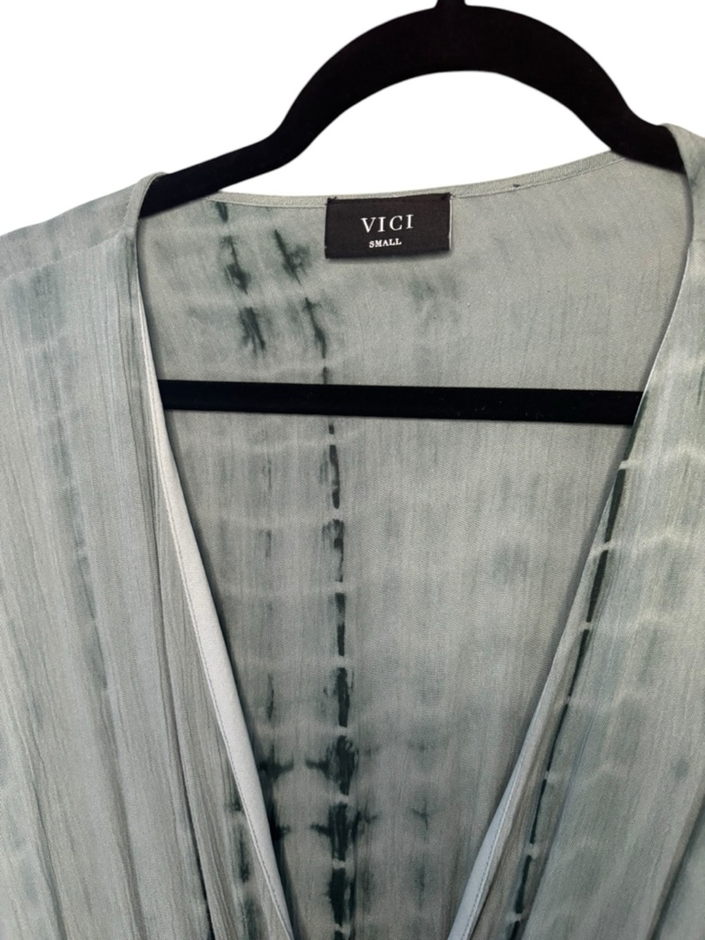VICI Tie Dye Romper | Sage Green Boho Short Sleeve Jumpsuit Size Small - Picture 6 of 6